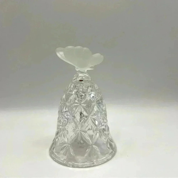 Hofbau Other - Vintage Crystal Butterfly Bell Hofbaur Germany Frosted 5” Etched
